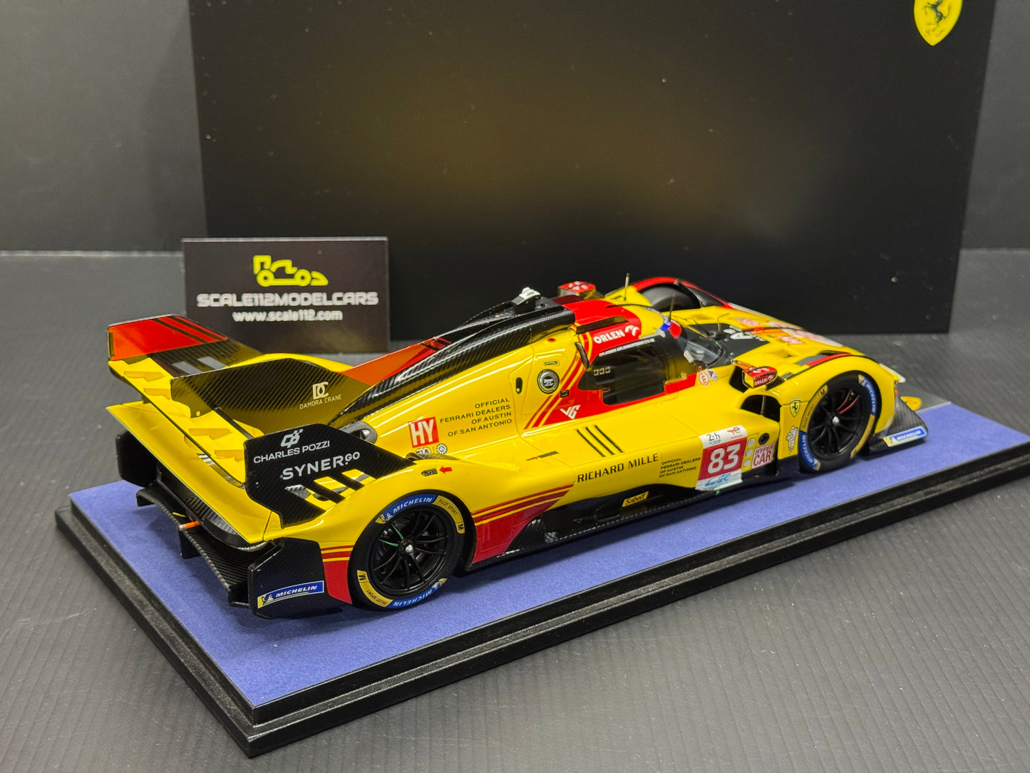 Ferrari 499P AF Corse #83 Le Mans 2024 Model Car w/ Display Case 1/18 Looksmart
