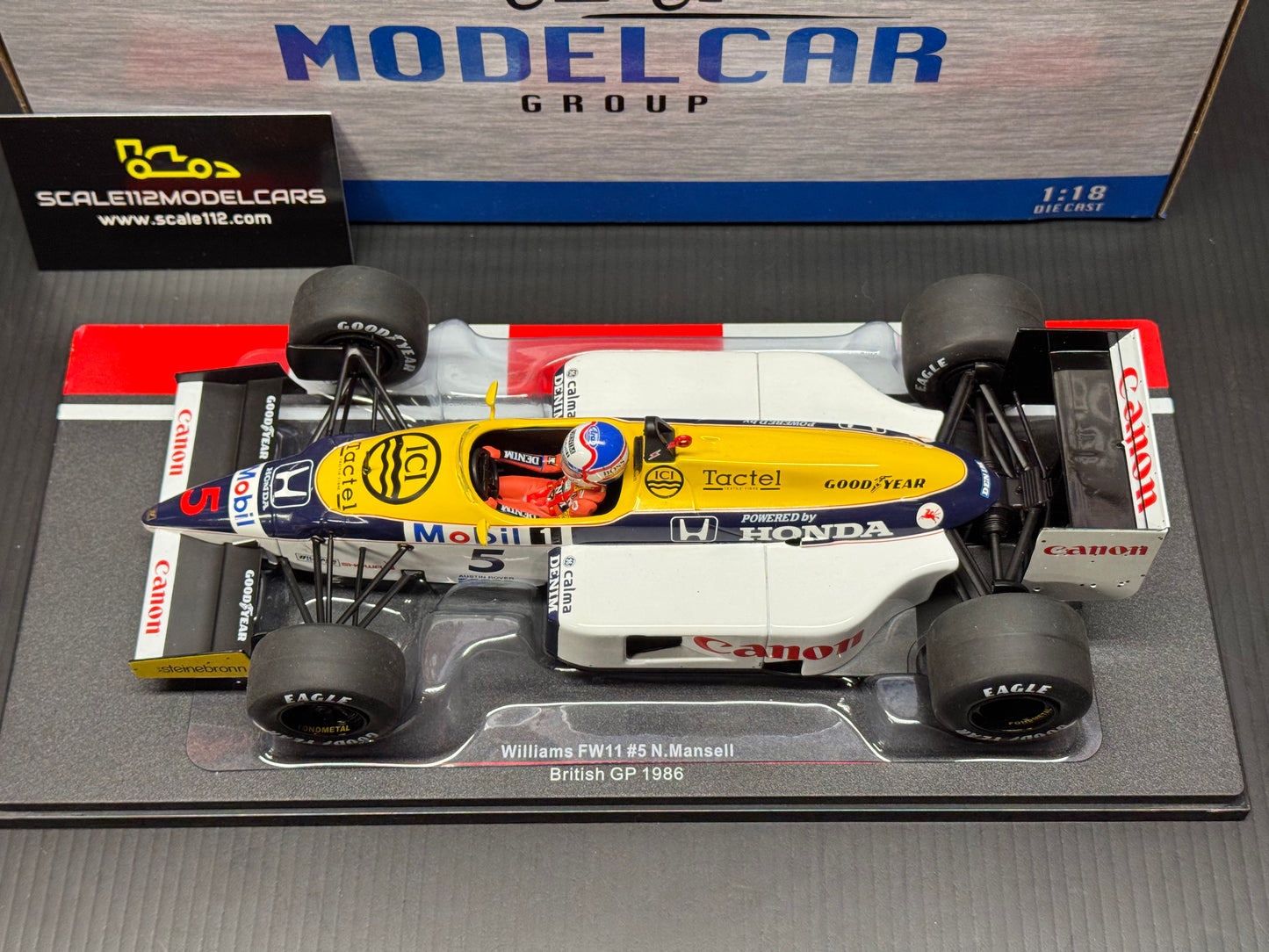 Williams F1 FW11 Honda #5 Nigel Mansell 1986 British GP  Winner 1/18 Scale MCG