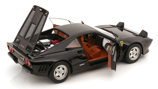FERRARI 288 GTO - BLACK 1/12 SCALE DIECAST MODEL - W/ OPENING DOORS BY KK SCALE