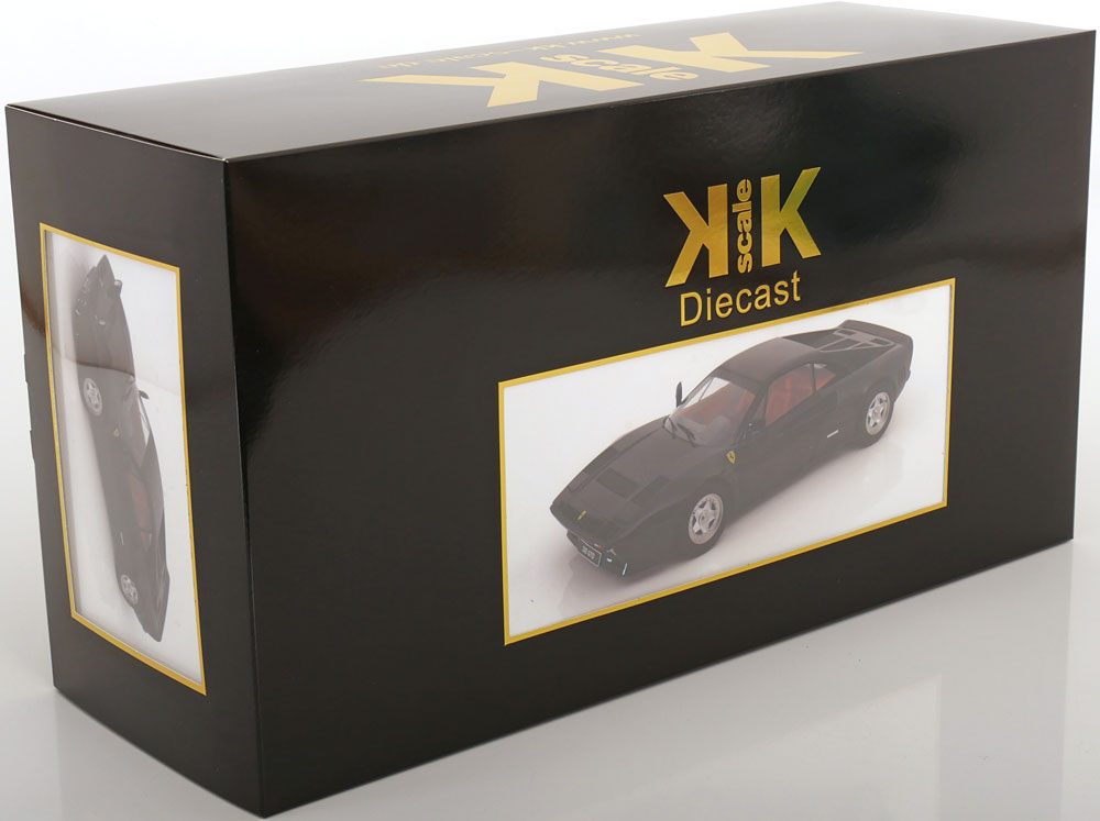 FERRARI 288 GTO - BLACK 1/12 SCALE DIECAST MODEL - W/ OPENING DOORS BY KK SCALE