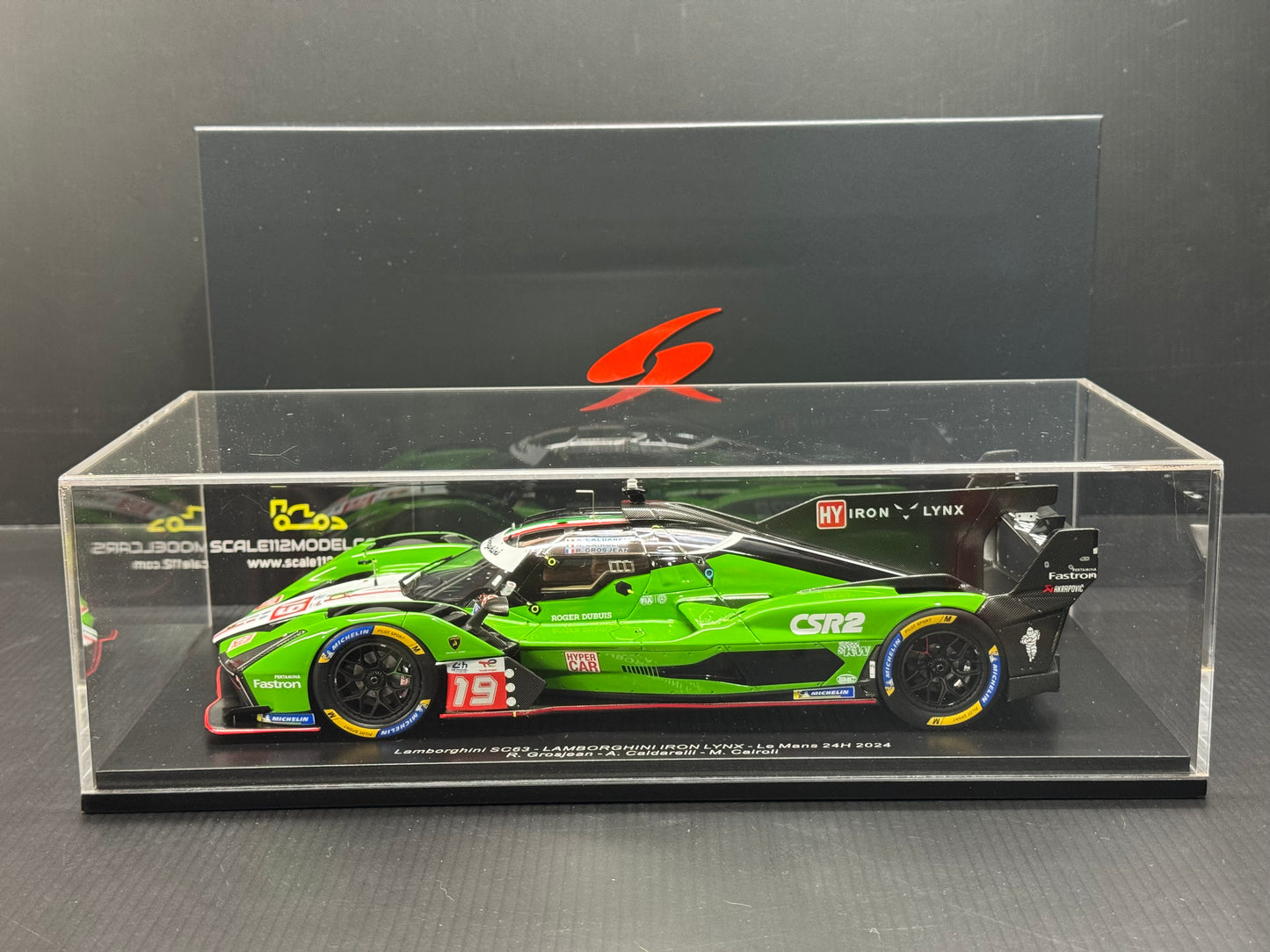 LAMBORGHINI SC63 3.8L V8 TURBO 24h LE MANS 2024 #19 1/18 Scale Model Spark 18S647
