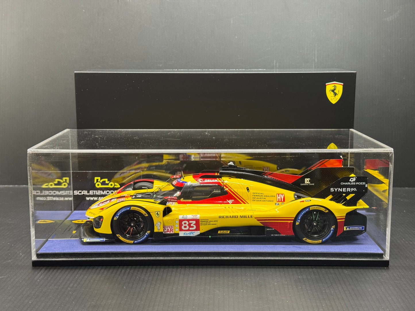 Ferrari 499P AF Corse #83 Le Mans 2024 Model Car w/ Display Case 1/18 Looksmart