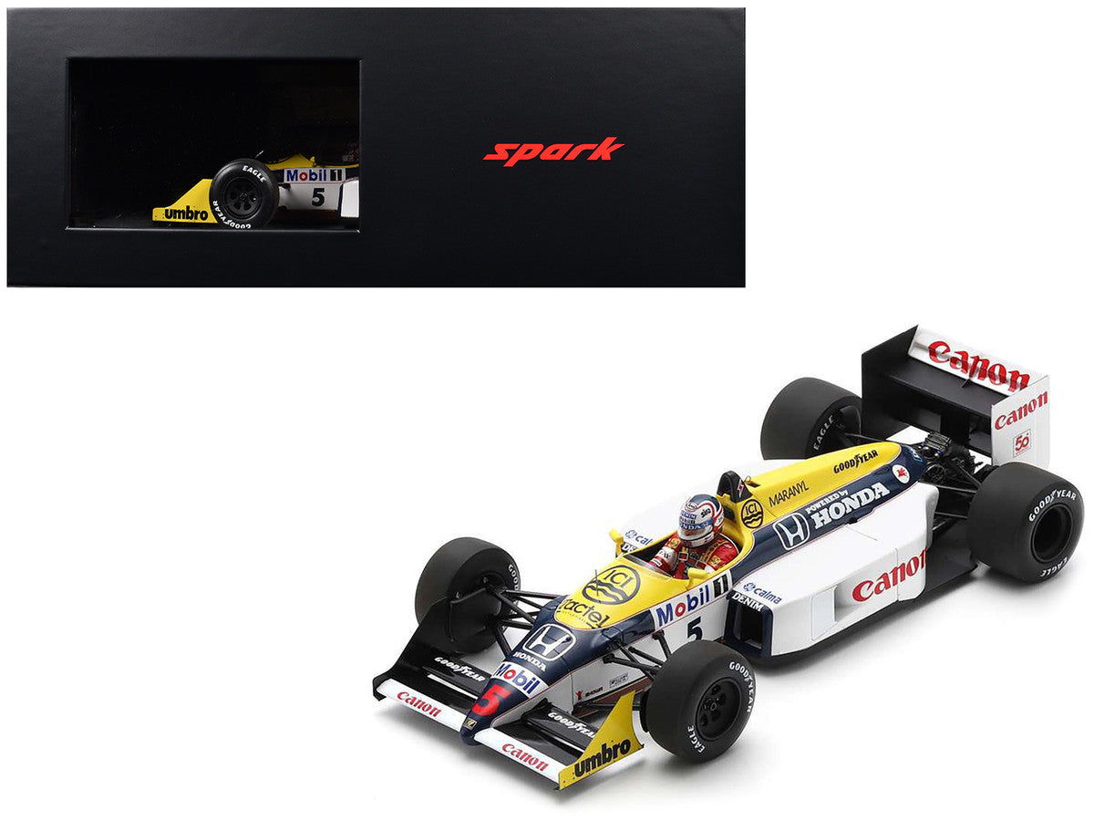Williams FW11B #5 Nigel Mansell British GP Winner w/ Display Case 1/18 Spark