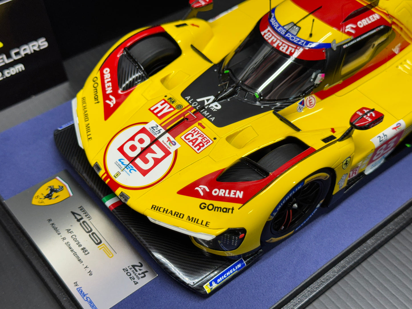 Ferrari 499P AF Corse #83 Le Mans 2024 Model Car w/ Display Case 1/18 Looksmart