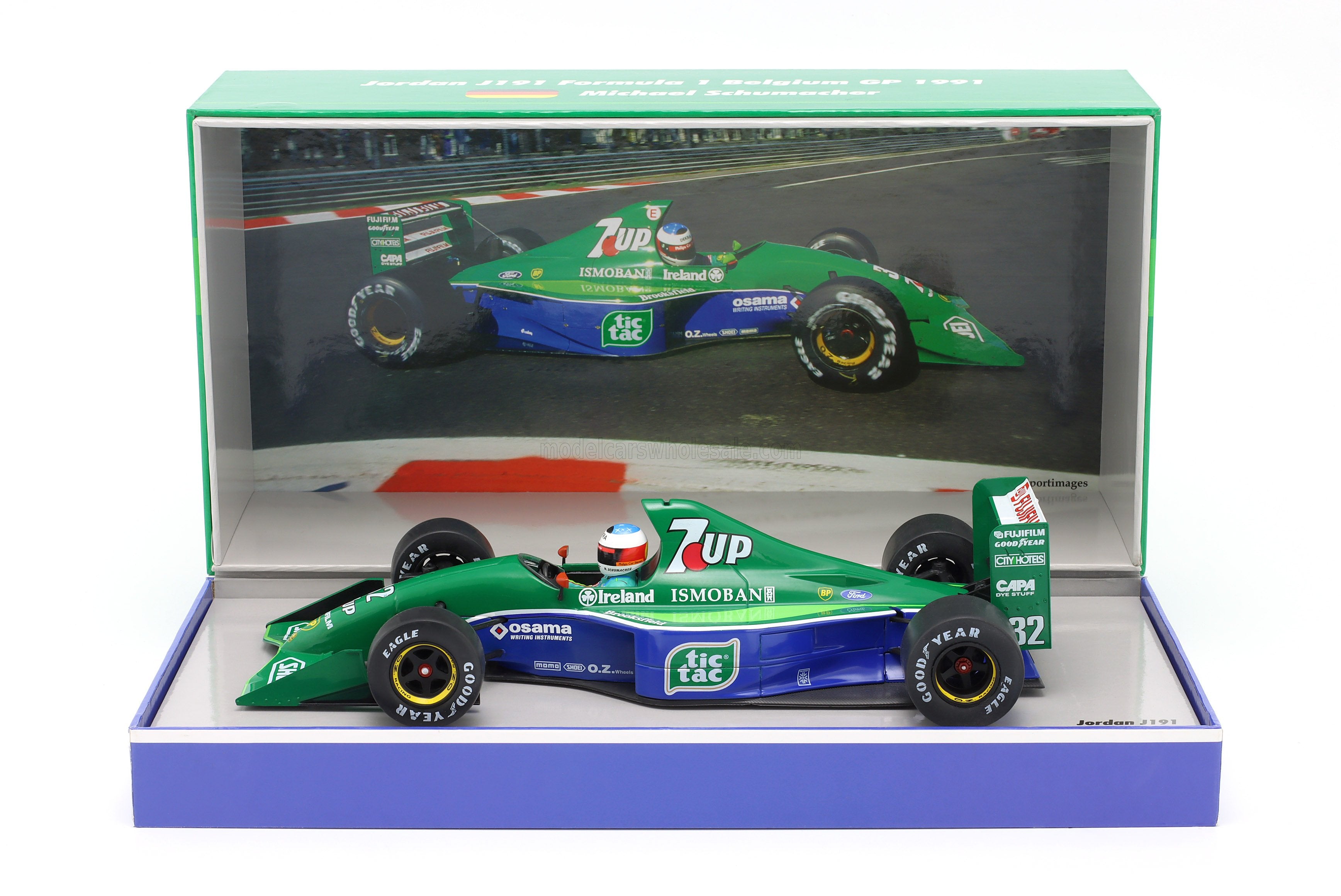 ミニチャンプス 1/18 Jordan フォード 191 Belgian GP Minichamps 1:18 M. Schumacher Jordan 191 #32 Belgium GP