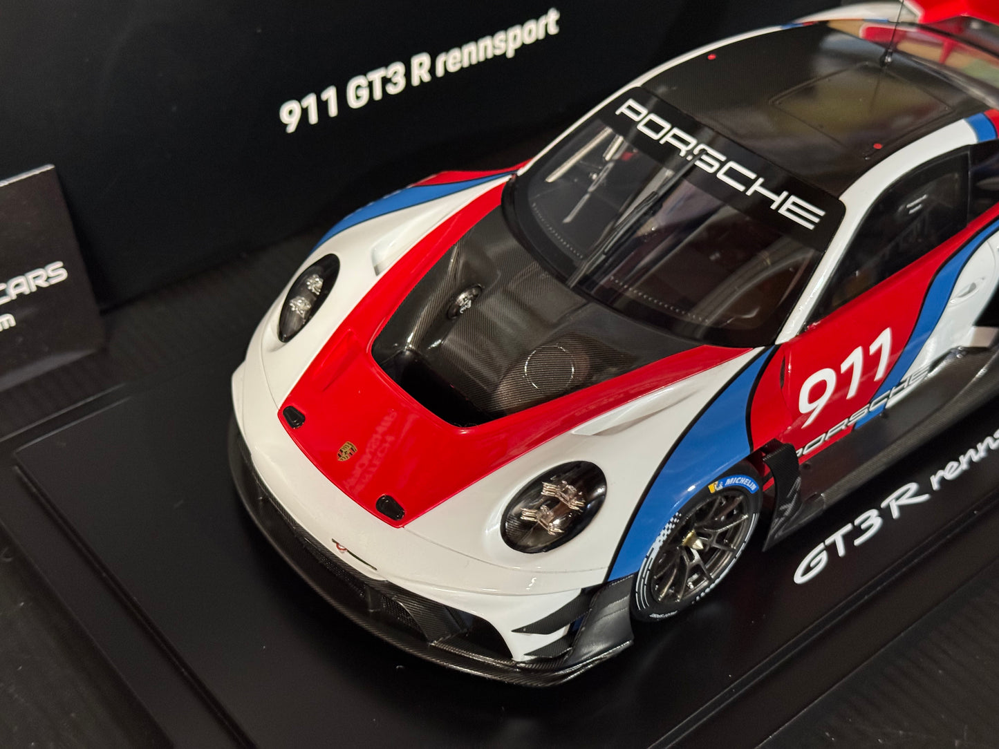 Porsche 911 GT3 R Rennsport  w/ Display Case - Dealer Edition - 1/18 Scale Spark