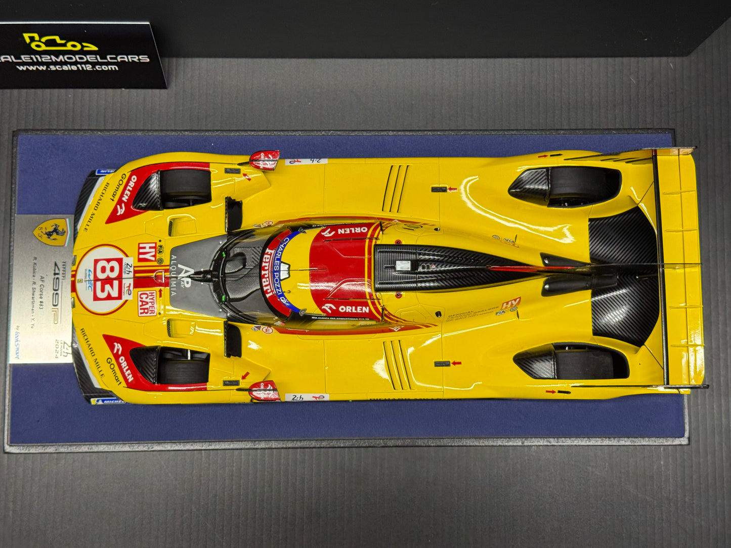 Ferrari 499P AF Corse #83 Le Mans 2024 Model Car w/ Display Case 1/18 Looksmart