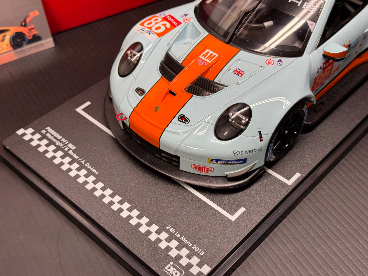 1/18 Scale IXO 911 GT3 RSR 991 24h of Le Mans 2018 #86 Gulf Livery Diecast Model