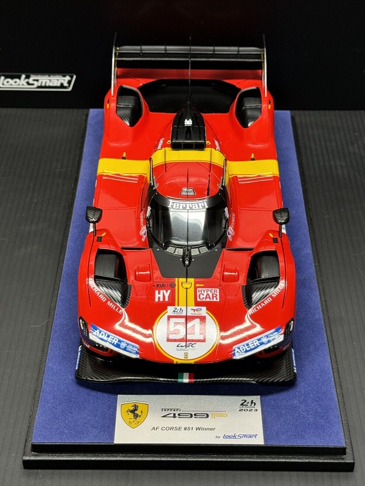 Ferrari 499P #51 Le Mans Winner 24hr 2023 1/18 Scale w/ Display Case - Looksmart