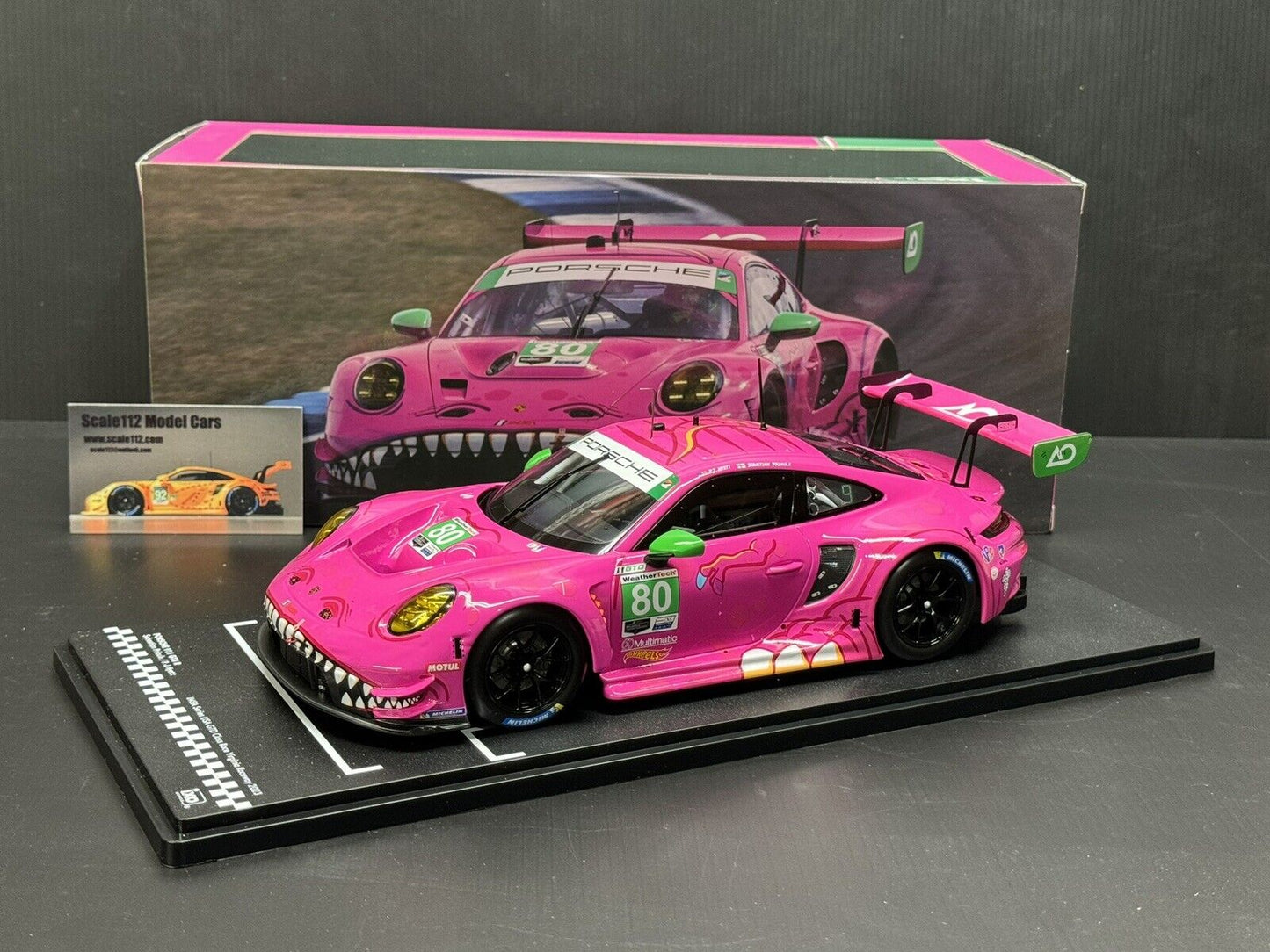 Porsche 992 GT3 R #80 VIR IMSA 2023 AO Racing "Roxy" 1/18 Scale Diecast Model by IXO