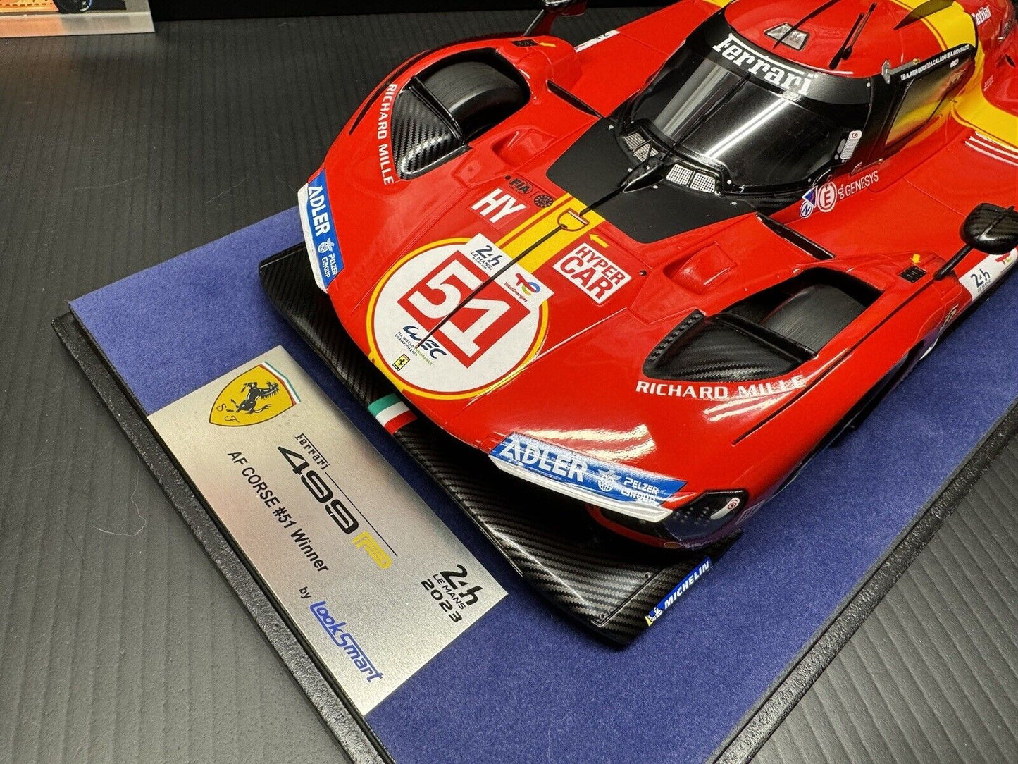 Ferrari 499P #51 Le Mans Winner 24hr 2023 1/18 Scale w/ Display Case - Looksmart