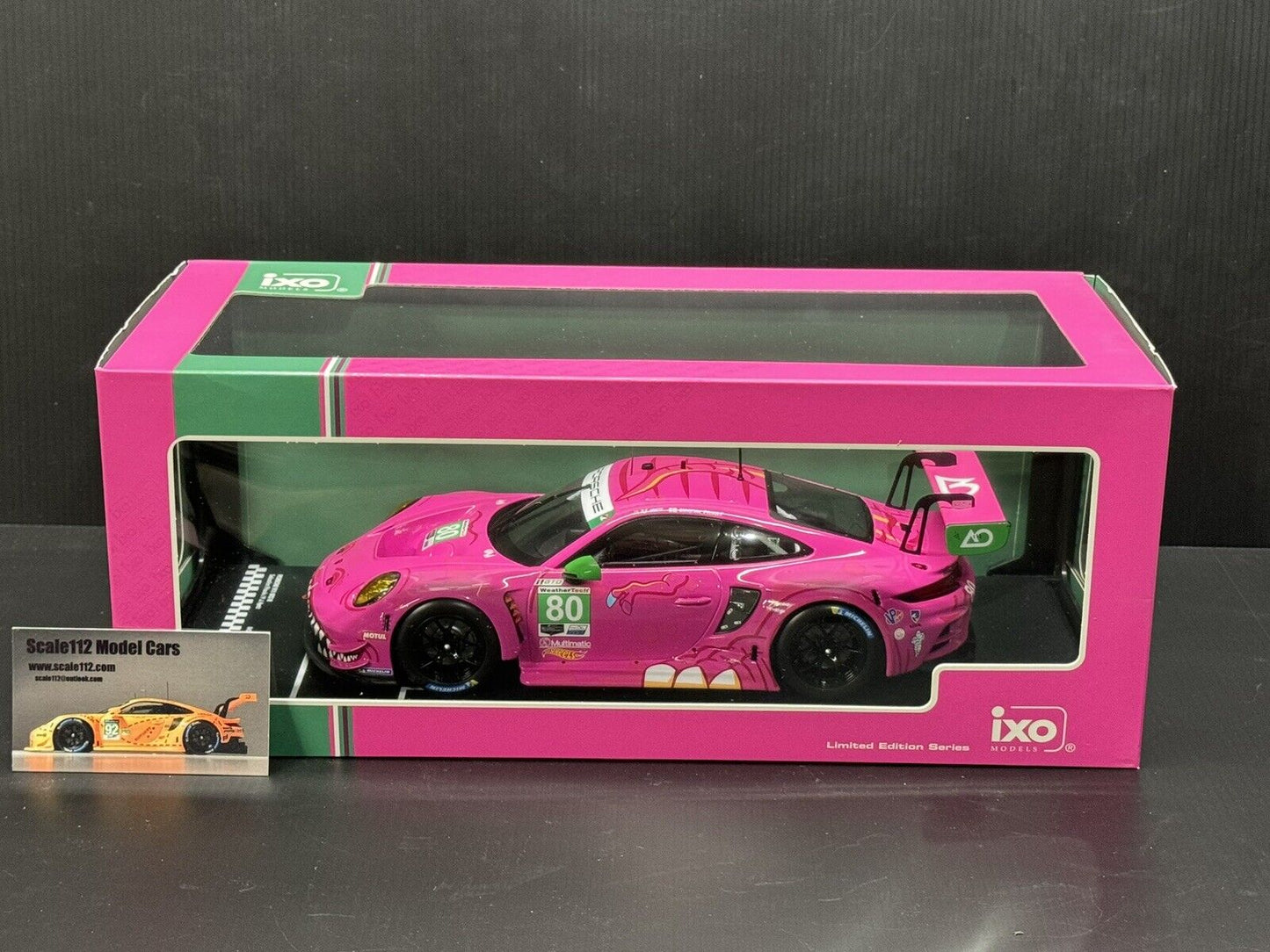 Porsche 992 GT3 R #80 VIR IMSA 2023 AO Racing "Roxy" 1/18 Scale Diecast Model by IXO