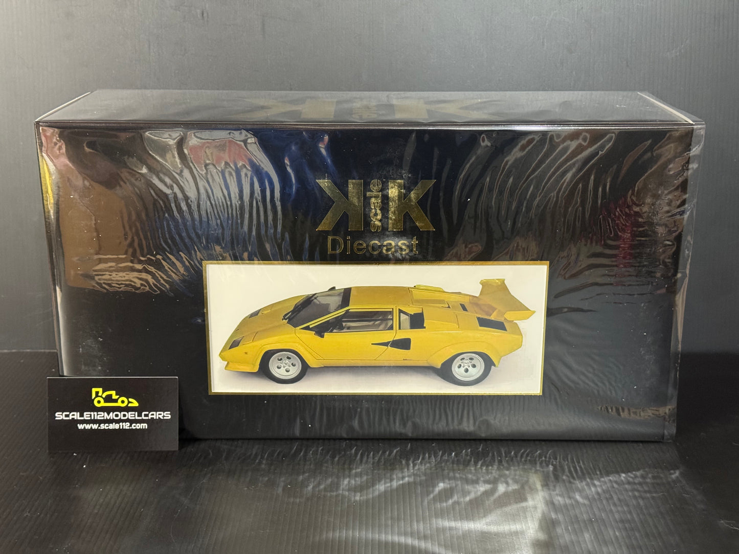 LAMBORGHINI COUNTACH LP 5000 S QV YELLOW - 1/12 SCALE DIECAST - BY KK SCALE