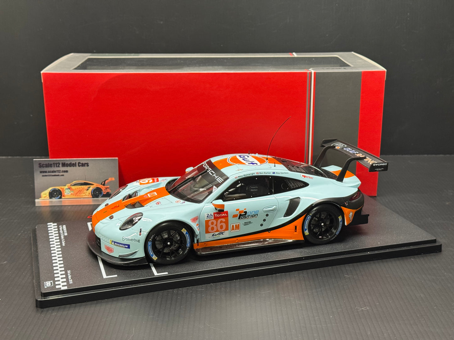 1/18 Scale IXO 911 GT3 RSR 991 24h of Le Mans 2018 #86 Gulf Livery Diecast Model
