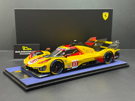 Ferrari 499P AF Corse #83 Le Mans 2024 Model Car w/ Display Case 1/18 Looksmart