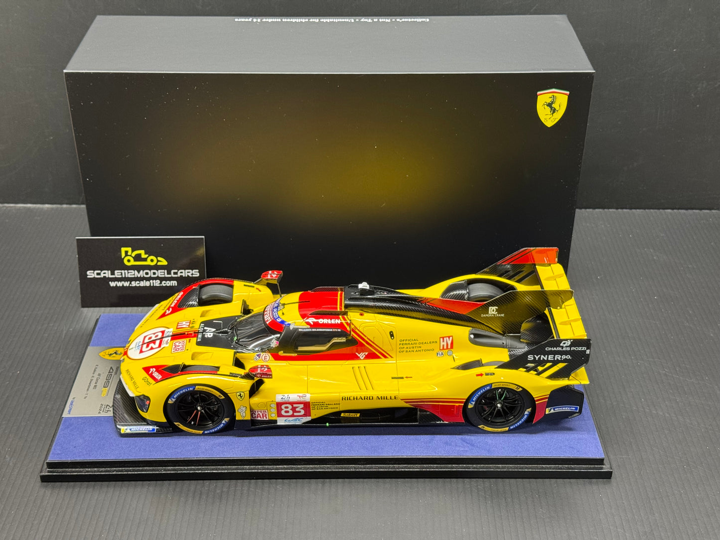 Ferrari 499P AF Corse #83 Le Mans 2024 Model Car w/ Display Case 1/18 Looksmart