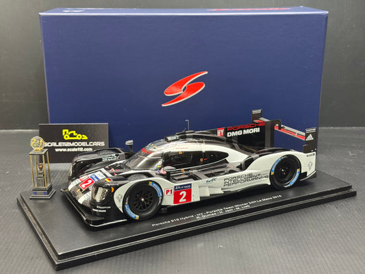 Porsche 919 Hybrid #2 Winner Le Mans 2016 Dumas Jani w/ Display Case 1/18 Spark