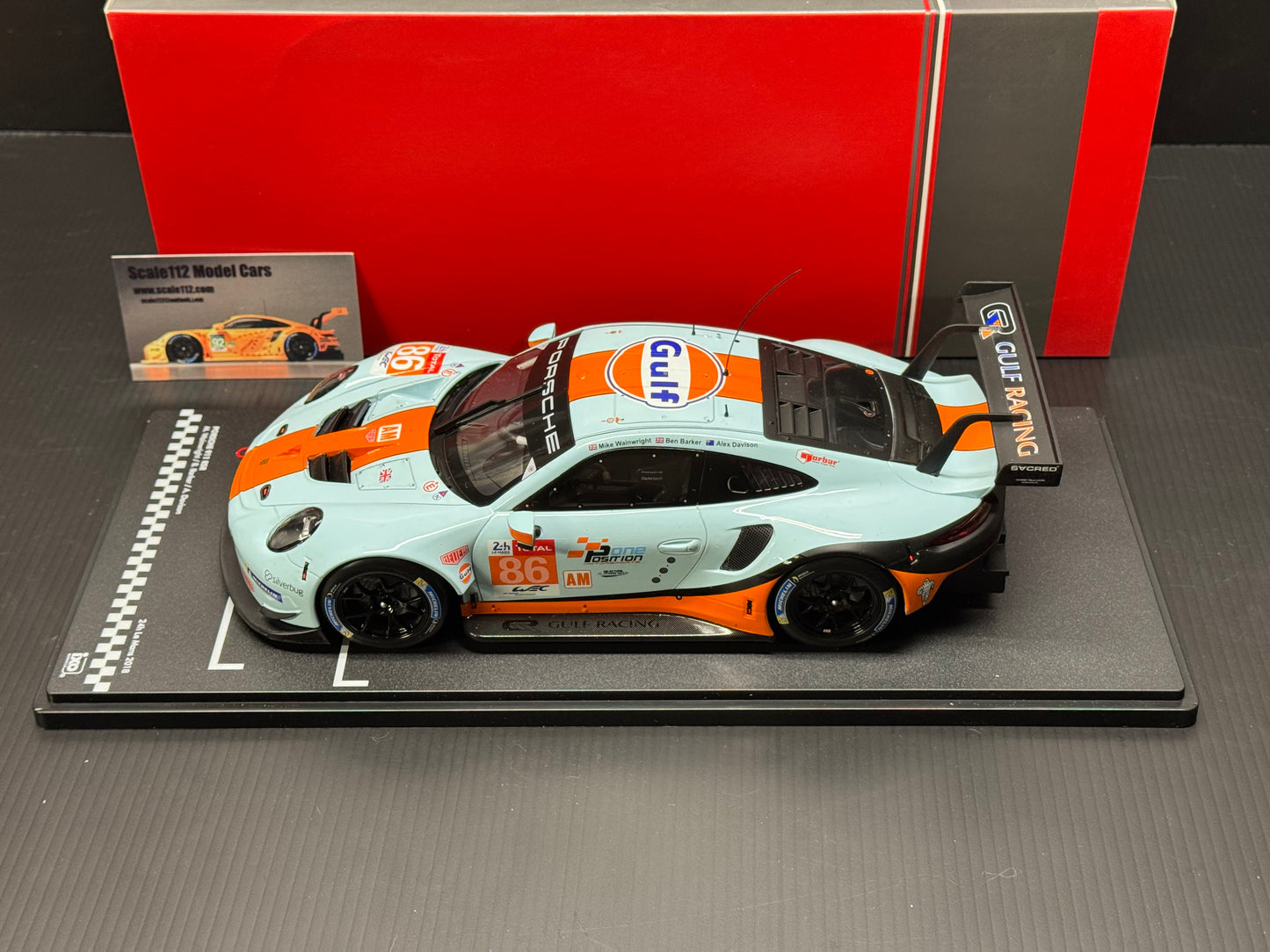 1/18 Scale IXO 911 GT3 RSR 991 24h of Le Mans 2018 #86 Gulf Livery Diecast Model