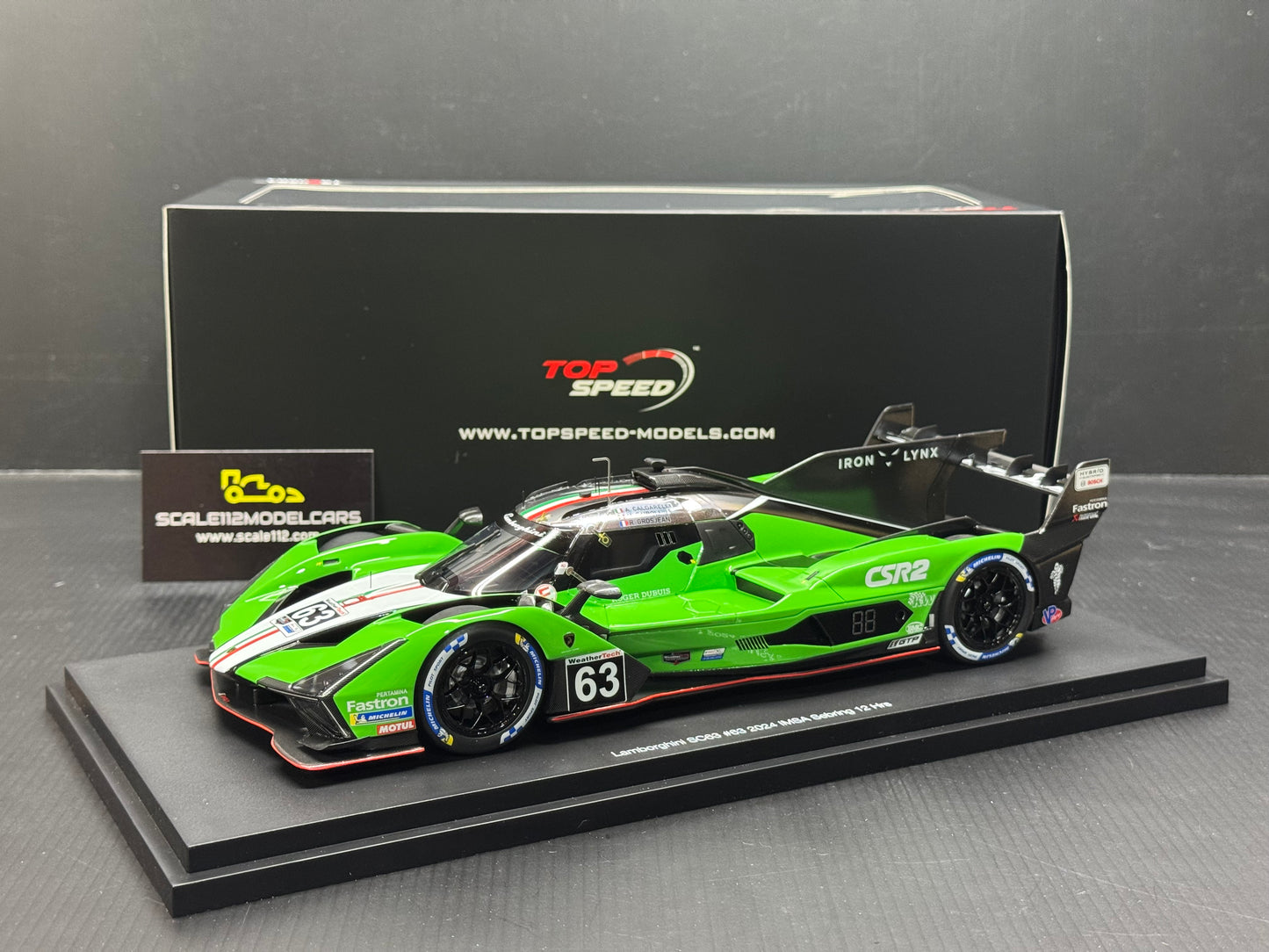 LAMBORGHINI SC63 3.8L V8 TURBO Sebring 12hr 2024 #63 1/18 Scale Top Speed