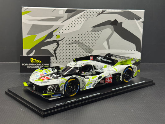PEUGEOT 9X8 X6H #94 LE MANS 24 HR 2024 MODEL CAR W/ DISPLAY CASE 1/18 SCALE SPARK 18S637