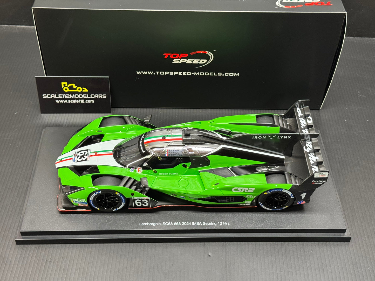 LAMBORGHINI SC63 3.8L V8 TURBO Sebring 12hr 2024 #63 1/18 Scale Top Speed
