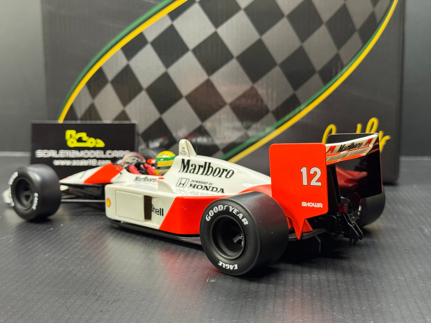 MCLAREN HONDA MP4/4 #12 1988 JAPAN GP SENNA 1988 MODEL BY PREMIUM X 1/18 SCALE