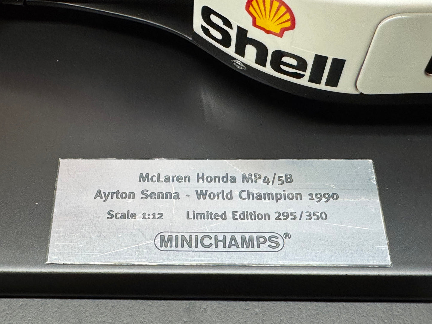 McLAREN HONDA MP4/5B AYRTON SENNA WORLD CHAMPION 1990 1/12 SCALE MINICHAMPS