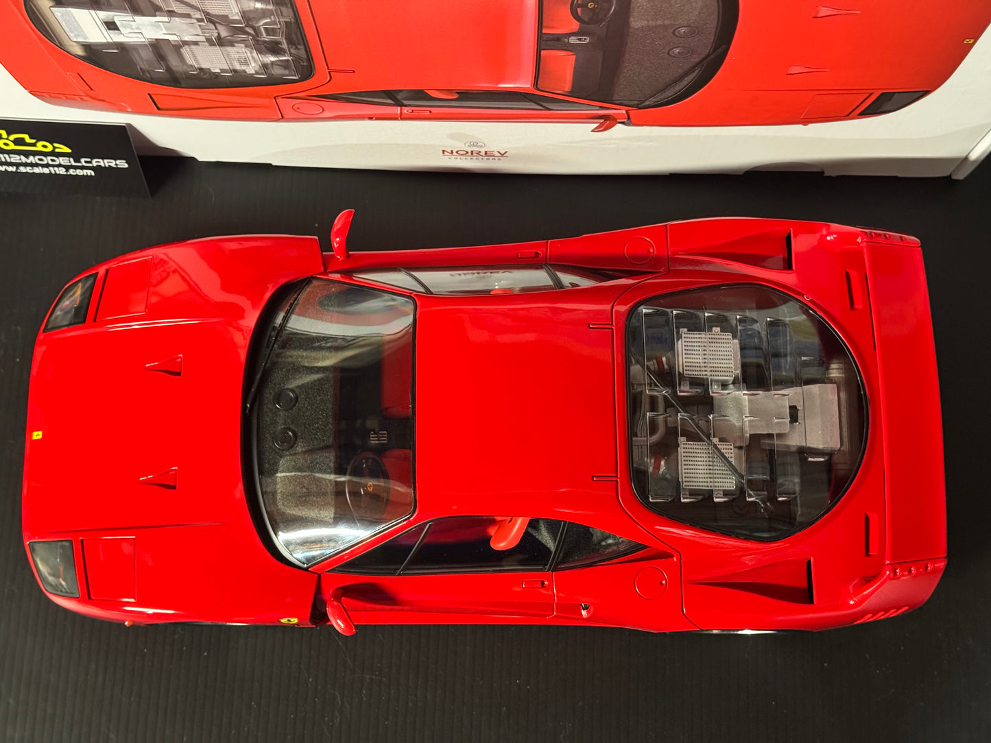 Ferrari F40 1987 1/12 Scale Diecast Model Car in Rosso Corsa by Norev 127902