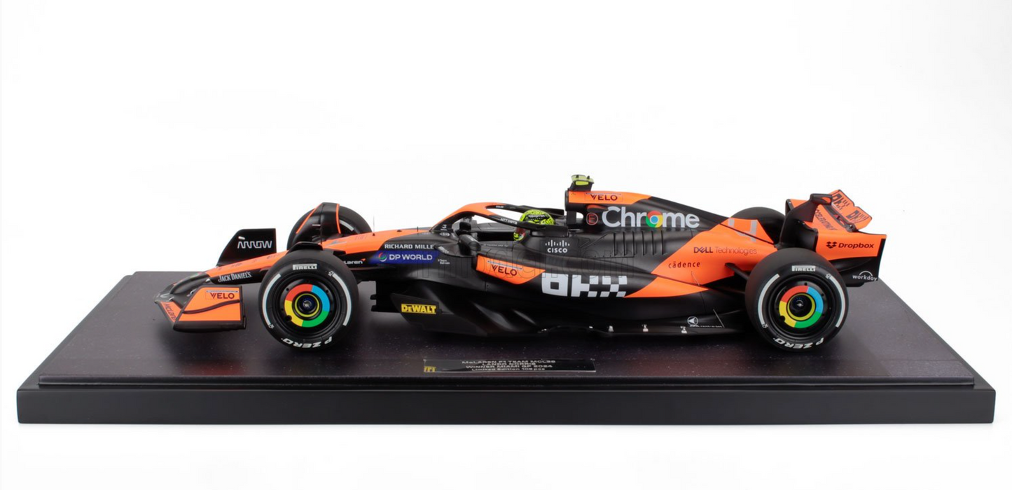 McLaren MCL38 #4 Lando Norris 2024 Miami GP 1/12 Scale Model Car by Minichamps