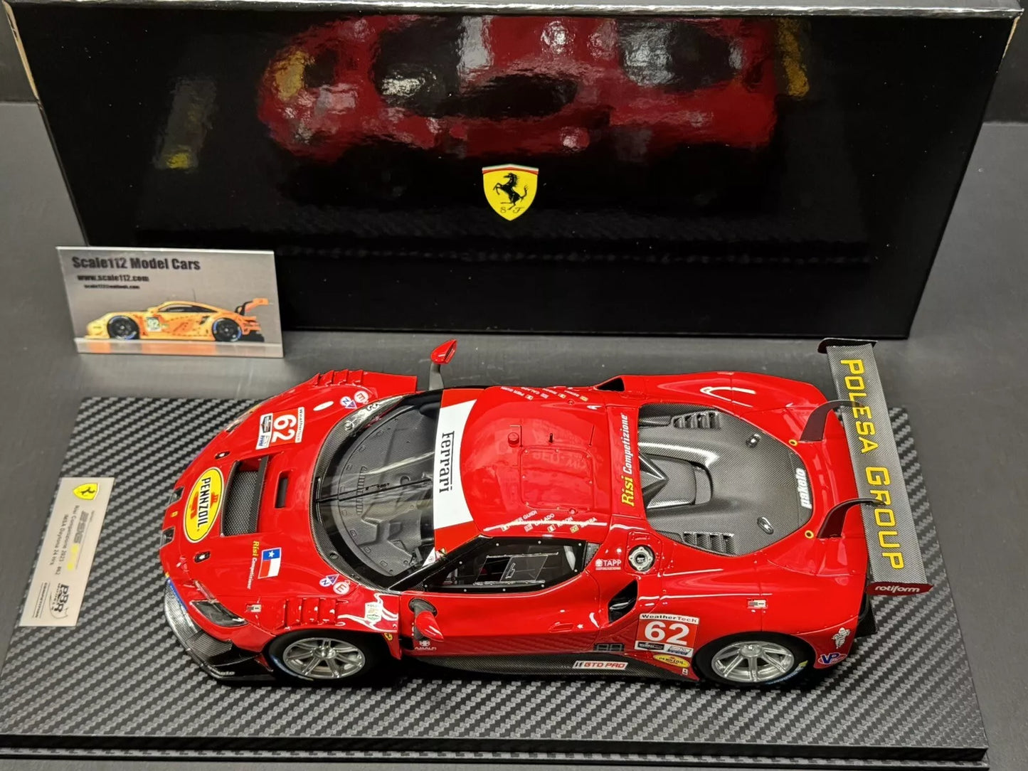 Ferrari 296 GT3 #62 RISI COMPETIZIONE GTD PRO 2023 DAYTONA 24HR 1/18 SCALE BBR