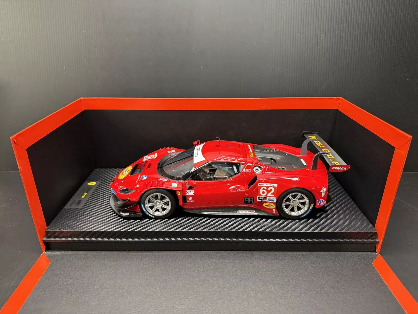 Ferrari 296 GT3 #62 RISI COMPETIZIONE GTD PRO 2023 DAYTONA 24HR 1/18 SCALE BBR
