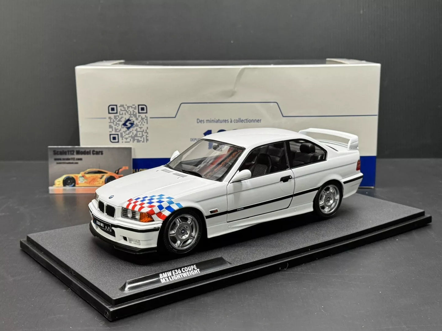 BMW M3 E36 Coupe Lightweight White 1/18 Scale Diecast Model Car by Solido S1803903