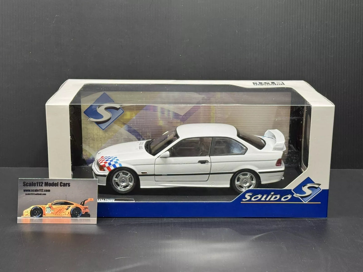 BMW M3 E36 Coupe Lightweight White 1/18 Scale Diecast Model Car by Solido S1803903
