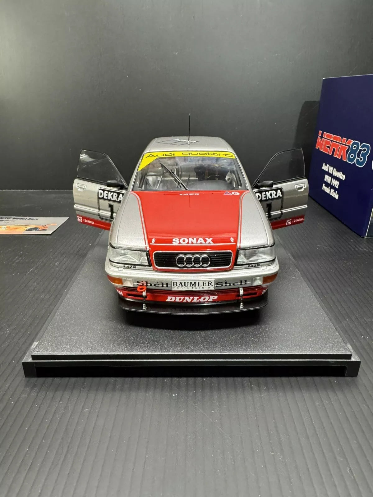 Audi V8 Quattro #1 DTM 1992 Frank Biela 1/18 Scale Diecast Car by WERK83