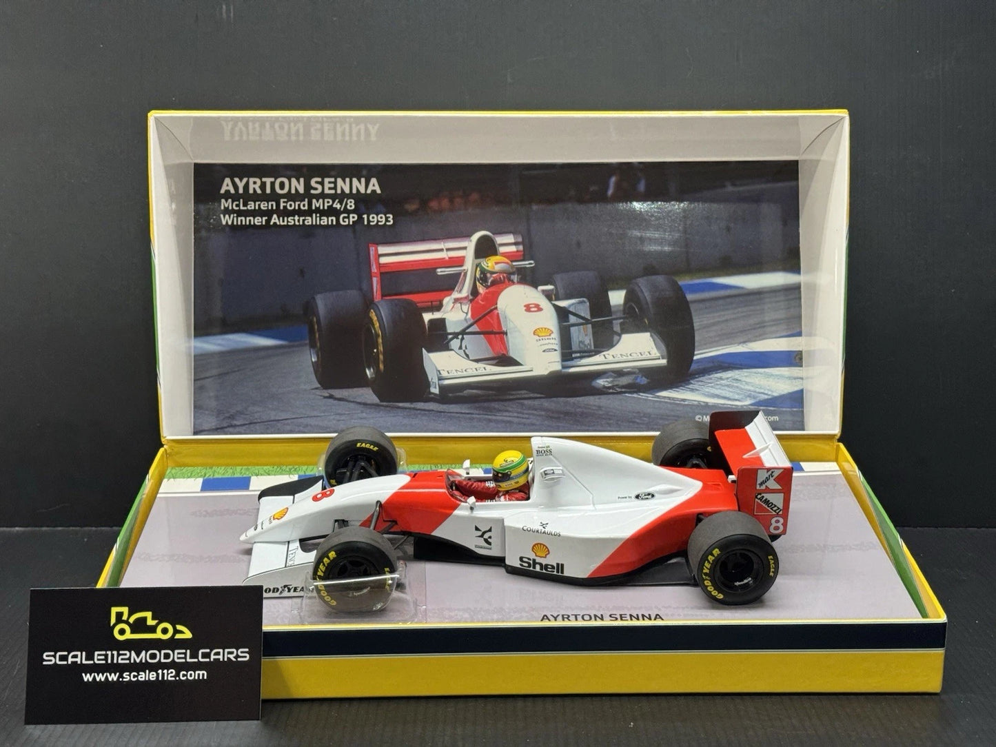 McLAREN F1 FORD MP4/8 V8 WINNER AUSTRALIAN GP 1993 SENNA 1/18 Minichamps Box Set