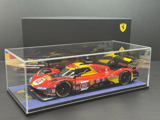 Ferrari 499P #50 Le Mans Winner 2024 Model Car w/ Display Case 1/18 Looksmart