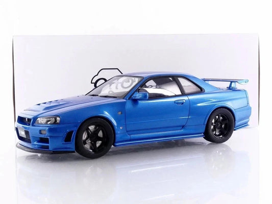 1/12 SCALE NISSAN NISMO (R34) GT-R Z-TUNE BAYSIDE BLUE MODEL CAR BY OTTO MOBILE