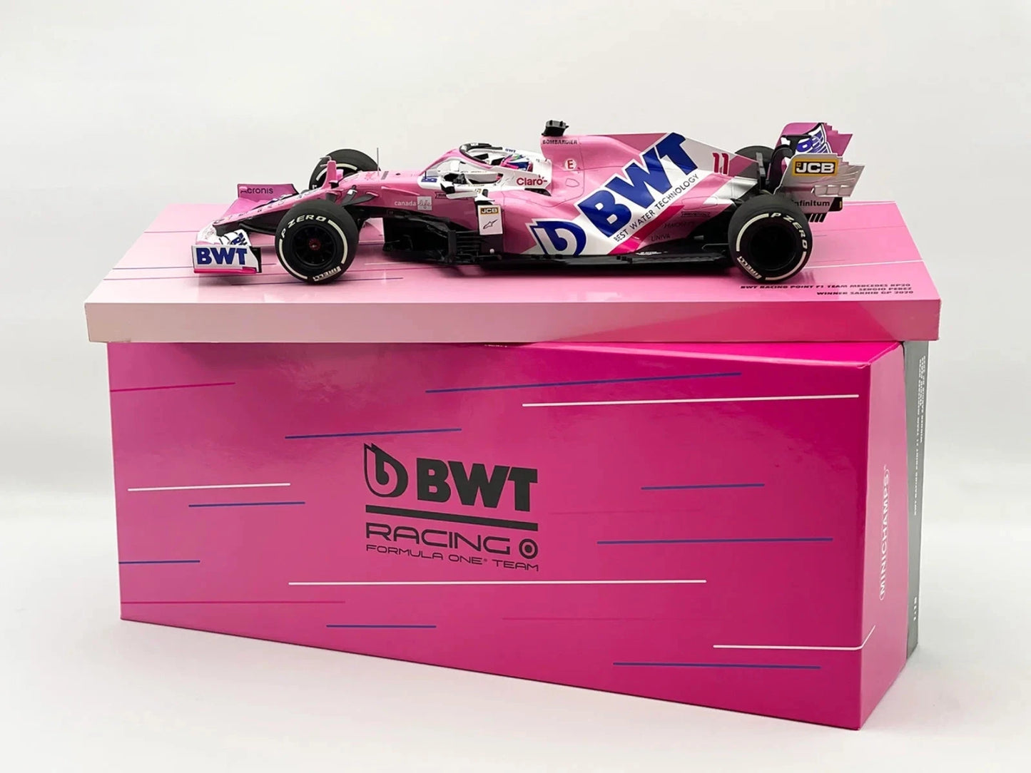 1/18 Scale Minichamps BWT Racing Point F1 RP20 Sergio Perez 1st Career Win Collectors Box Set