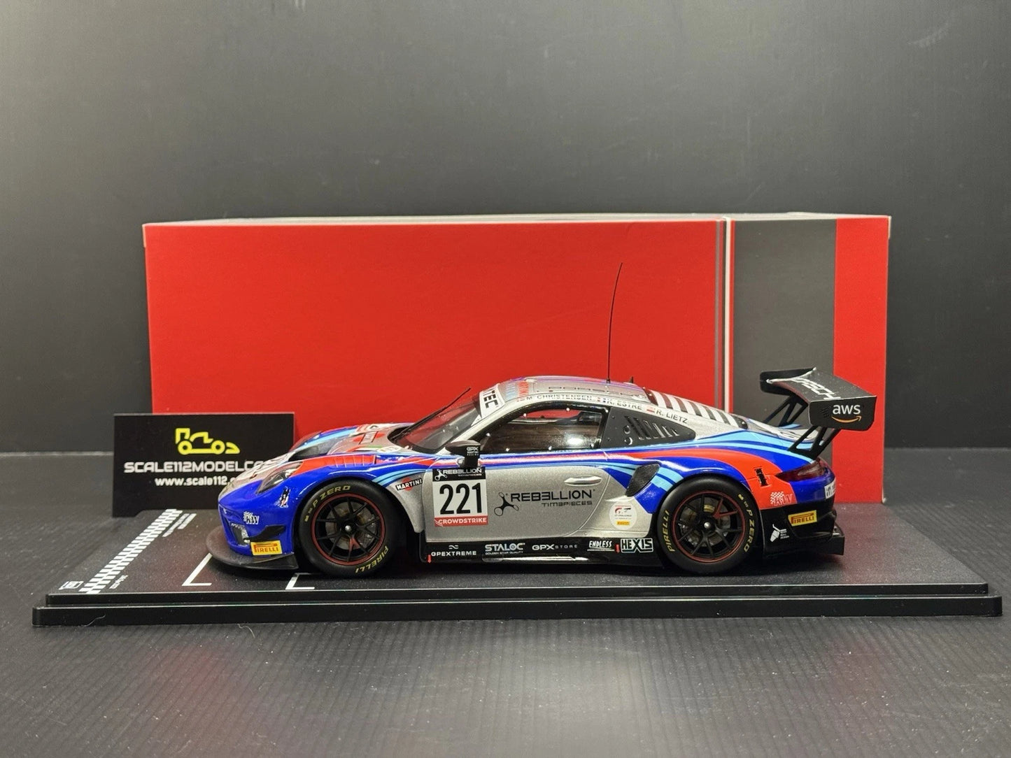 IXO 911 Porsche GT3 R Martini Racing 24H Spa 2022 Diecast Model Car 1/18 Scale