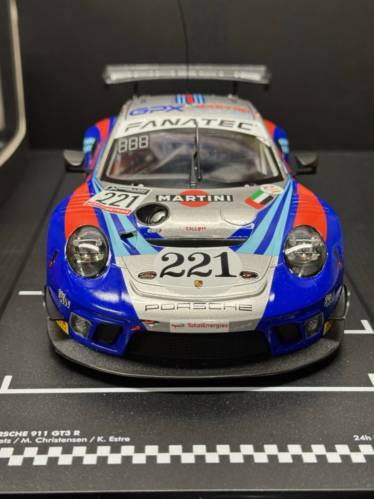 IXO 911 Porsche GT3 R Martini Racing 24H Spa 2022 Diecast Model Car 1/18 Scale