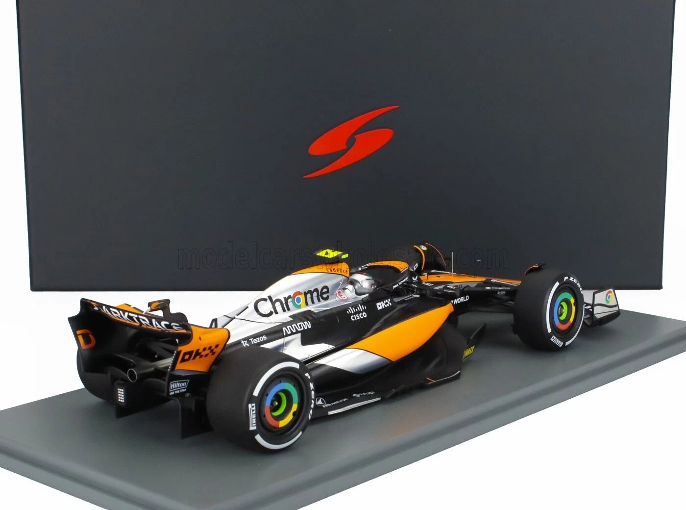 1/18 Spark McLaren MCL60 2023 2nd British GP #4 Lando Norris W/ Display Case