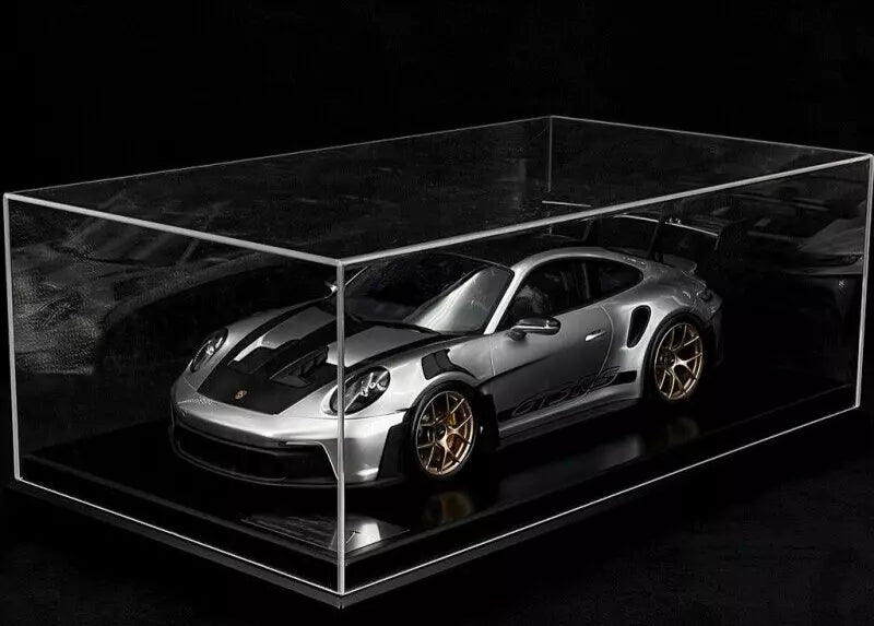 Porsche 911 992 GT3 RS Weissach Package Silver Metallic w/ Display Case - Dealer - 1/12 Spark