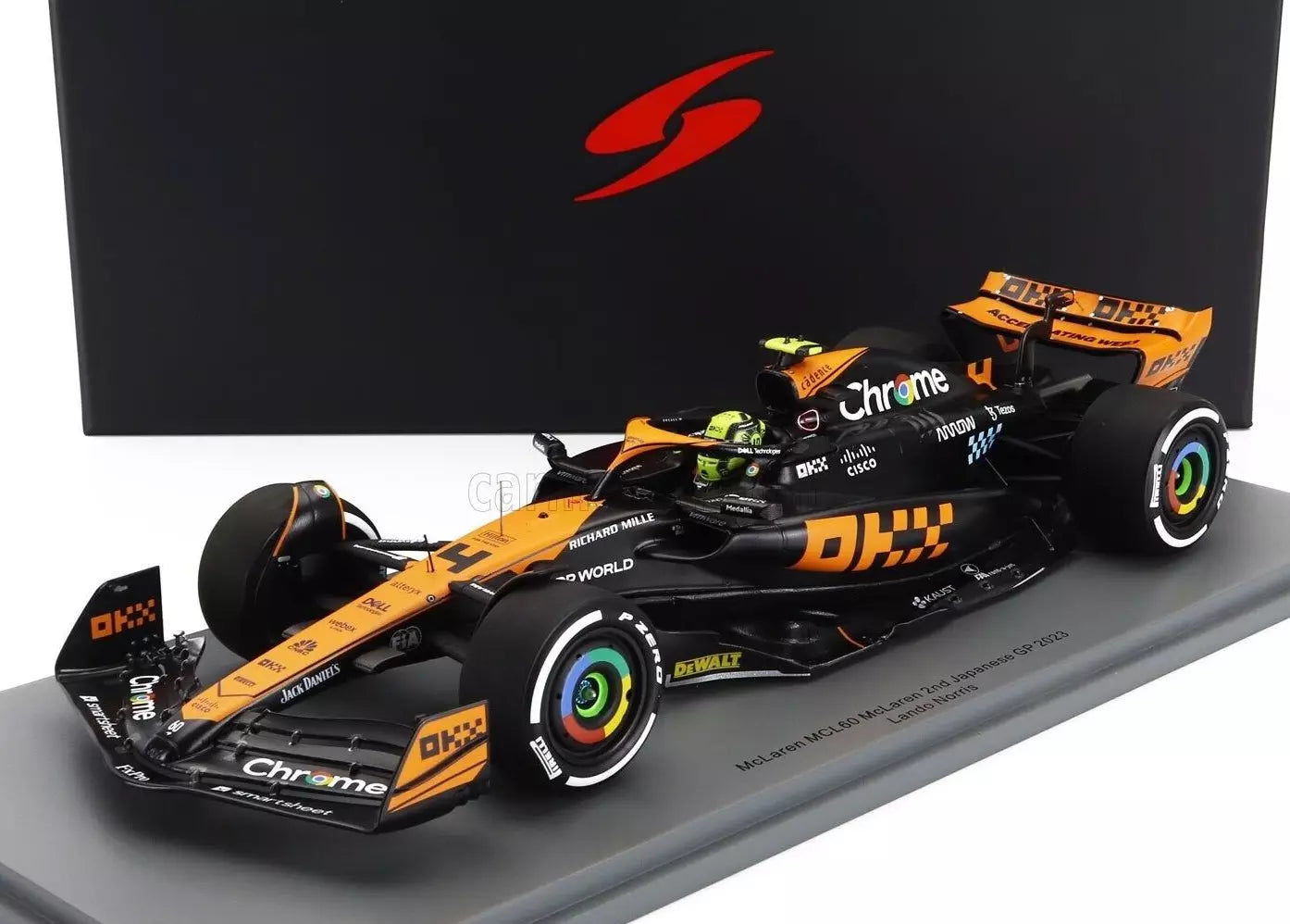 McLaren MCL60 2023 Japanese GP #4 Lando Norris W/ Display Case 1/18 Scale Spark 18S966