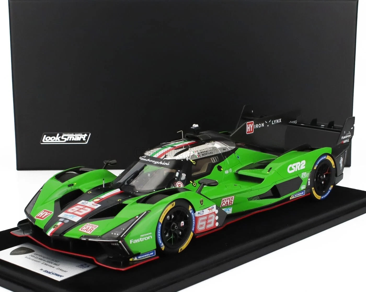 LAMBORGHINI SC63 3.8L V8 TURBO 24h LE MANS 2024 #63 1/18 Scale Model Looksmart
