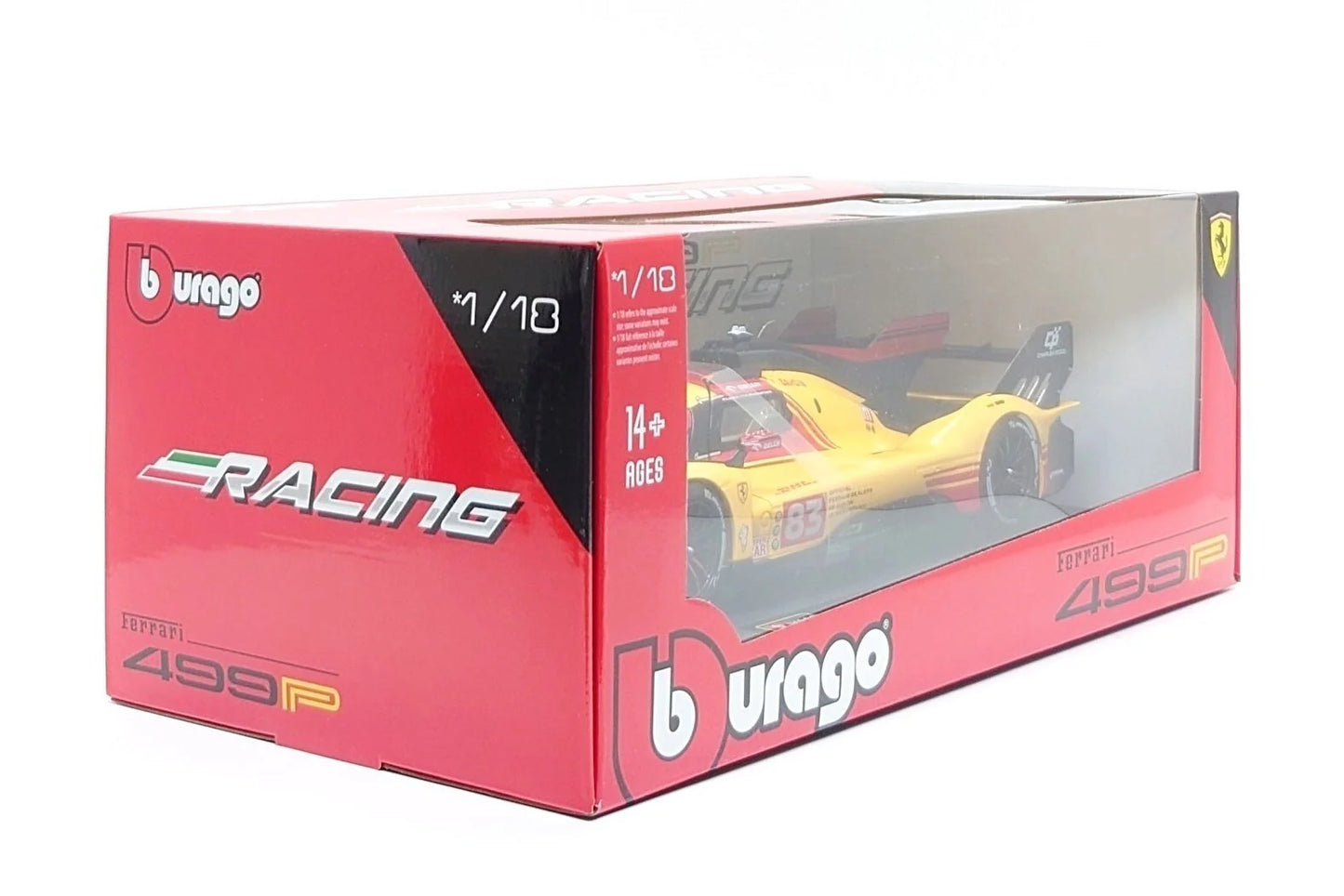 1/18 Scale Ferrari 499P #83 AF Corse WEC LeMans 24hr. 2024 Diecast by Bburago