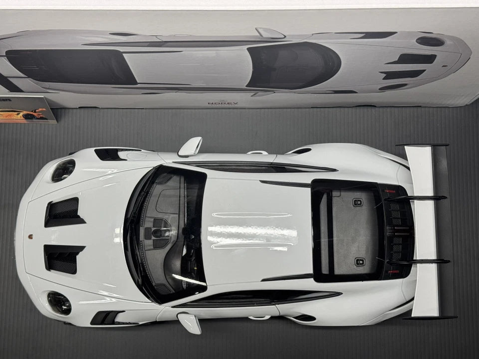 1/12 Scale Porsche 911/992 GT3 RS 2022 - White w/ Red Diecast Model Car by Norev