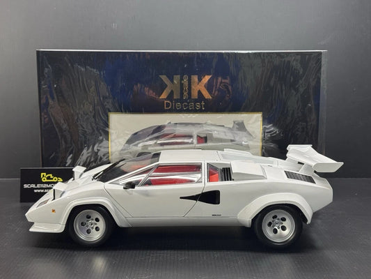 LAMBORGHINI COUNTACH LP 5000 S QV WHITE - 1/12 SCALE DIECAST - BY KK SCALE