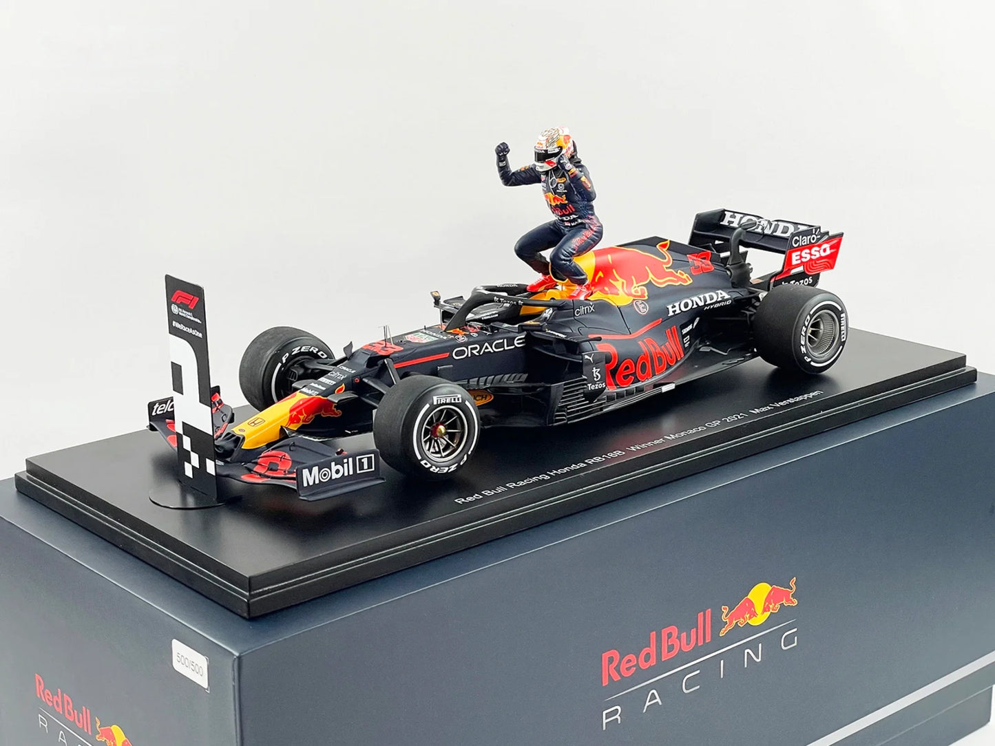 1/18 Scale Spark Red Bull F1 RB16B 33 Max Verstappen Monaco GP Winner