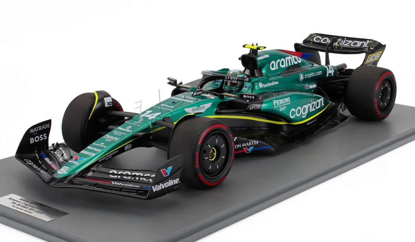 1/12 SPARK ASTON MARTIN F1 AMR23 #14 FERNANDO ALONSO BRITISH GP w/ DISPLAY CASE