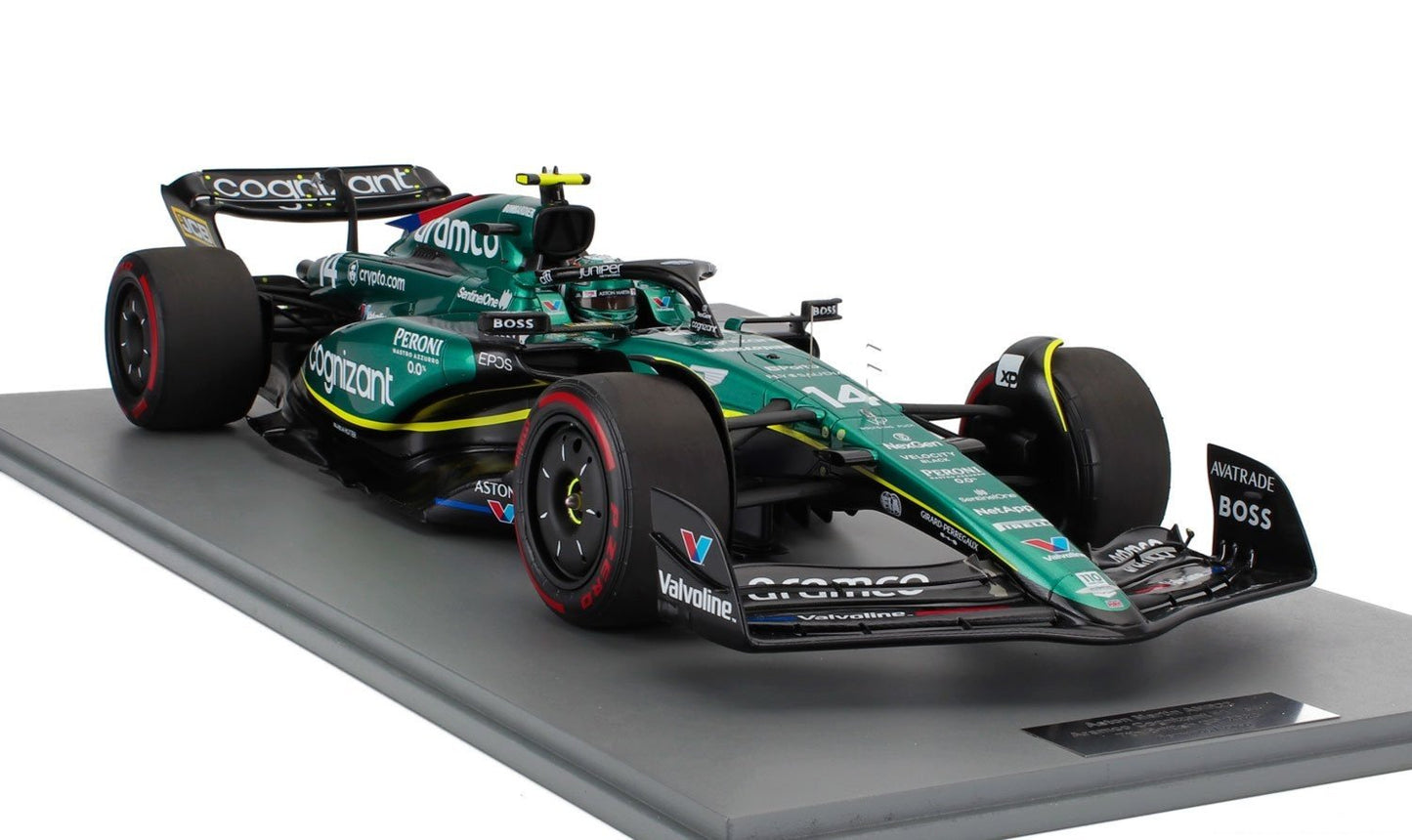 1/12 SPARK ASTON MARTIN F1 AMR23 #14 FERNANDO ALONSO BRITISH GP w/ DISPLAY CASE